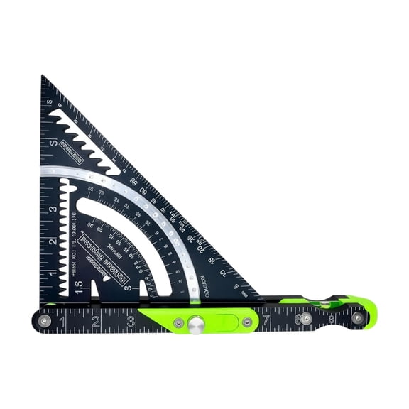 7 Inch Aluminum Rafter Square Carpenter with Level, Adjustable Speed Square with Level, Multifunctional Framing Triangle Layout Measuring Tool for Carpentry Woodworking, escuadra con nivel