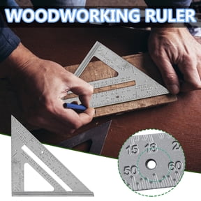 7 Inch Aluminum Rafter Square - Double-Sided Engraved Scales, Precision Carpentry Tool for Woodworking, Roof Pitch & Angle Marking