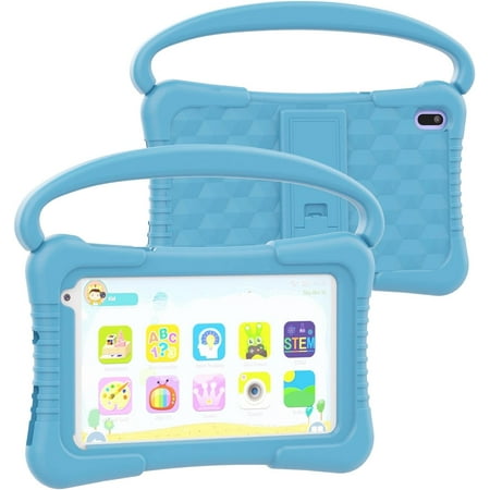 7 Inch Android 12 Kids Tablet, Tablet for Kids with 4GB RAM 32GB ROM, Quad Core Toddler Tablets, WiFi BT Shockproof Case Dual Camera Educationl Games Parental Control, Kids Software Pre-Installe