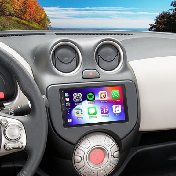 7 Inch Android 13 Car Stereo with Wireless CarPlay & Android Auto for Nissan Micra 2013, GPS Navigation, Bluetooth, WiFi, Backup Camera & Microphone Included