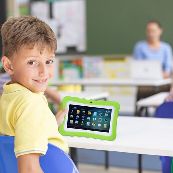 7 Inch Android Tablet PC, 4-Core Processor with 1GB RAM and 16GB Storage, WiFi, Bluetooth, and Dual Camera, Portable Tablet for Kids and Adults ( Green )