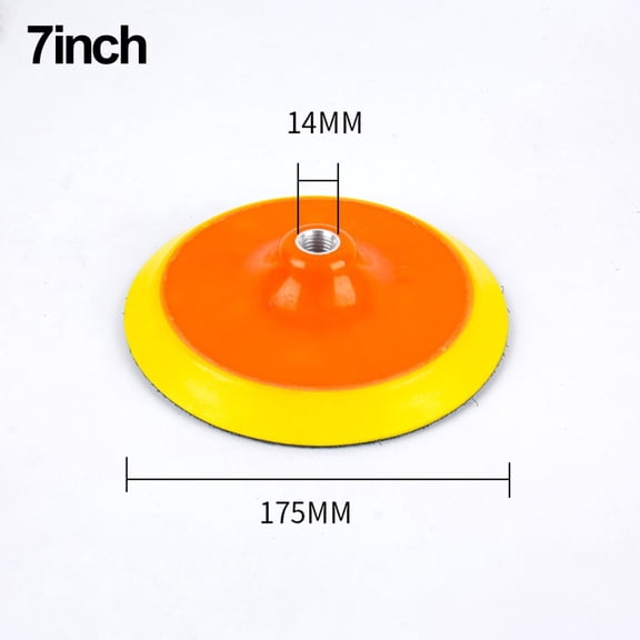 7 Inch Backing Pad for M14 Grinder, Sanding Disc Plate for Polishing Machine, Car Waxing Metal Finishing Accessory, Orange/Yellow