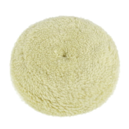 Unique Bargains 7 Inch Pure Wool Car Buffing Pad Compound Cutting Polishing Wheel Pads Disc,Beige