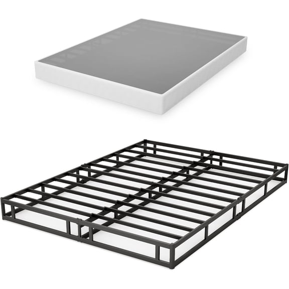 7 Inch Box Spring for Full Bed, Quick Assembly Full Size Metal Mattress Foundation with Fabric Cover, Strong Steel Frame, Heavy Duty, Low Profile Bed Frame Base Cama, Full