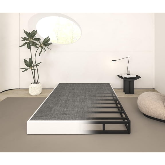 7 Inch Box Spring Full Size, Heavy Duty Metal Full Mattress Foundation, 3000 lbs Weight Capacity, Low Profile Noise-Free Bed Base with Fabric Cover, Easy Assembly, Black