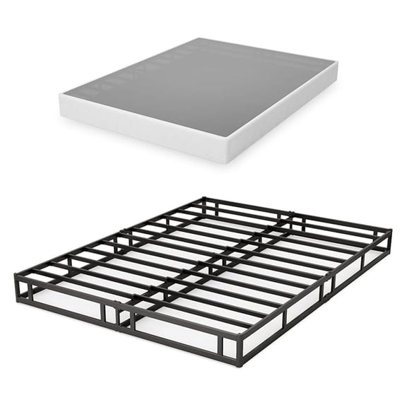 7 Inch Box Spring for Queen Bed, Quick Assembly Queen Size Metal Mattress Foundation with Fabric Cover, Strong Steel Frame, Heavy Duty, Low Profile Bed Frame Base Cama, Queen Upgraded Version