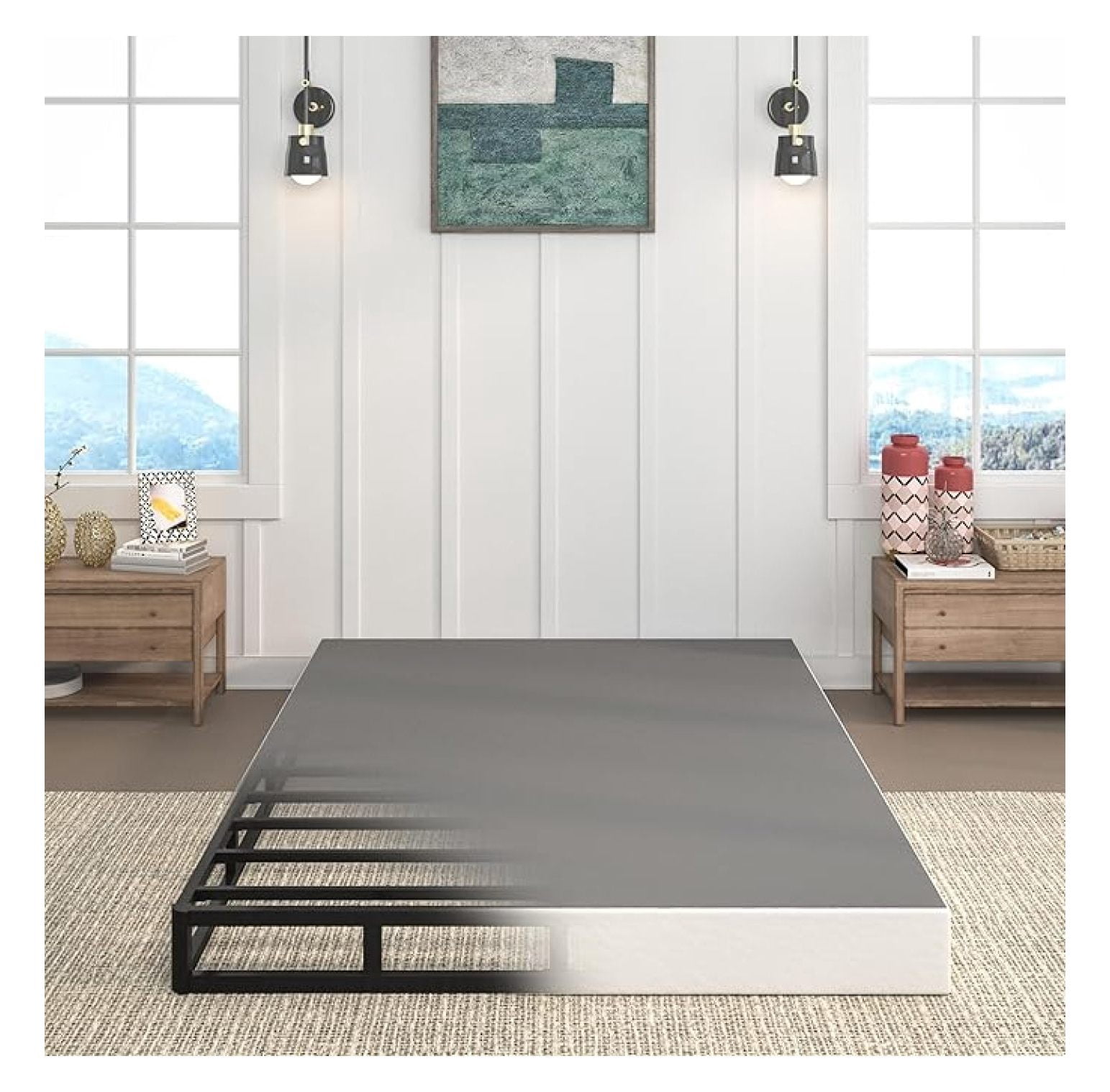 7 Inch Box Spring for Queen Bed, Heavy Duty Metal Mattress Foundation ...
