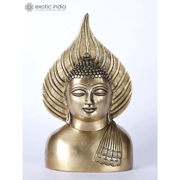 7 Inch Brass Buddha Bust Wall Hanging Statue - Enlightened Countenance