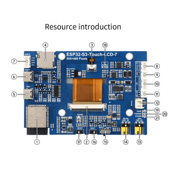7 Inch Capacitive Touch Screen Esp32 S3 With Board Lvgl Programming 7 Inch Capacitive Touch Screen Esp32 S3 With Board Lvgl Programming