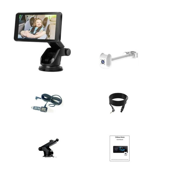 7 Inch Car Backseat Viewer Night Visibility Monitoring Camera Systems For Siblings Real Time Transmission