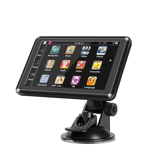 7 Inch Car GPS Navigation 128MB+8GB Truck GPS Navigator Resistive Touch Screen FM Russia Europa America Free Map ,Flexible Double Bracket Installation