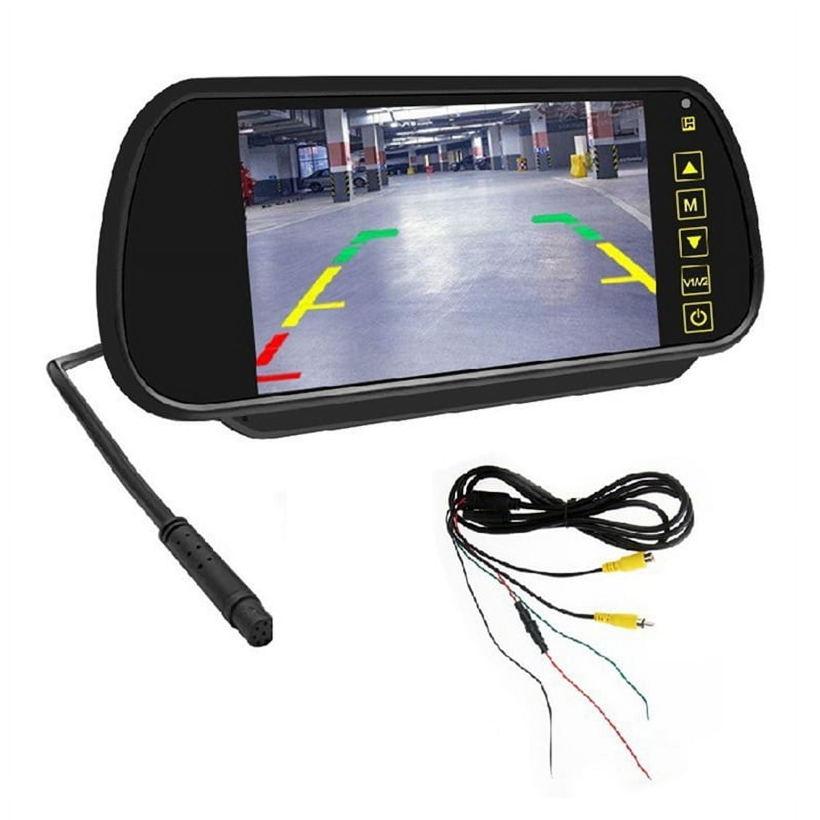7 Inch Car LCD Mirror Monitor Parking Screen 2 AV Input Auto Display ...