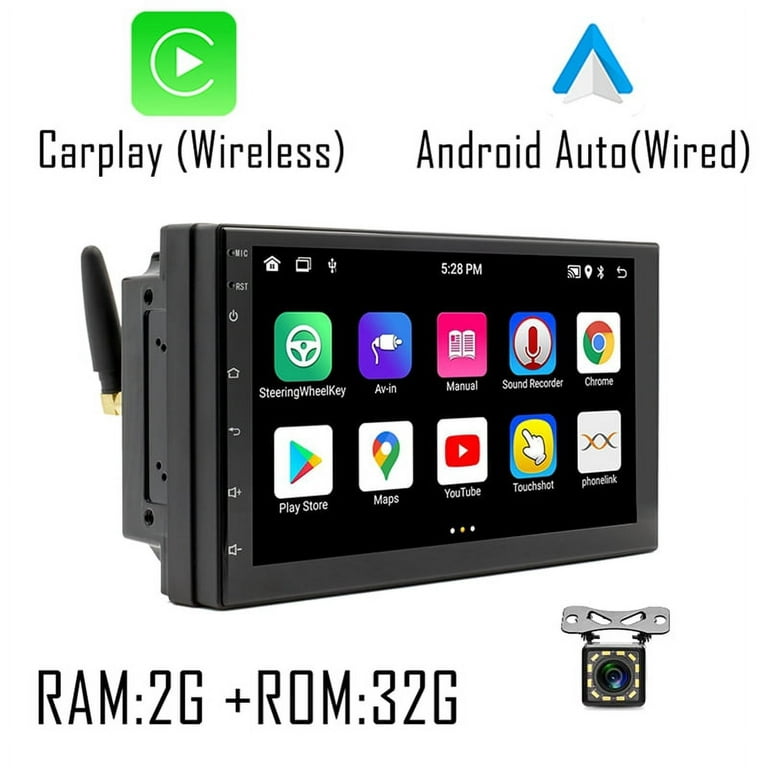 7 Inch Car Radio Carplay Android Auto, 2+32G Android 10.1 2Din GPS  Multimedia Player Bluetooth, FM, Camera, Mirror Link