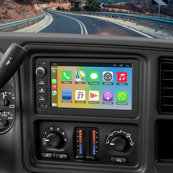 7 Inch Car Stereo Radio Android 14 Car Player 2+32G for GMC Yukon 2003-2006 Siera 2003-2007 and More WiFi Bluetooth SWC FM Radio GPS Navigation Head Unit with Carplay and Android Auto