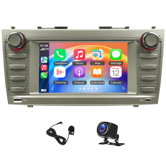 Car Stereo Head Unit with 2+32G, Android 14, 7-inch | GPS Navigation, Carplay, Android Auto, Bluetooth, WiFi, FM/RDS, SWC, DSP | Fit for Toyota Camry, 2007-2011