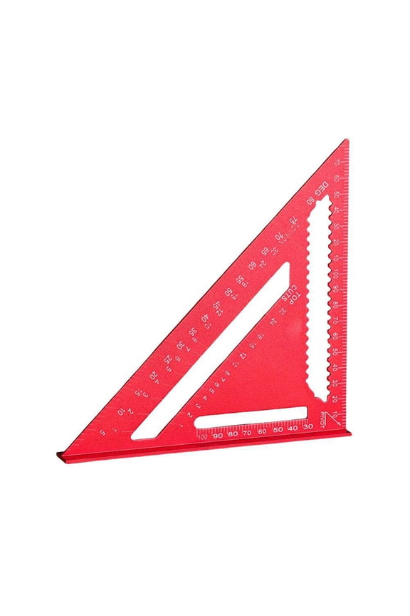 7 Inch Carpenter Square Set, Aluminum Alloy Framing & Rafter Square Tool for Woodworking, Red