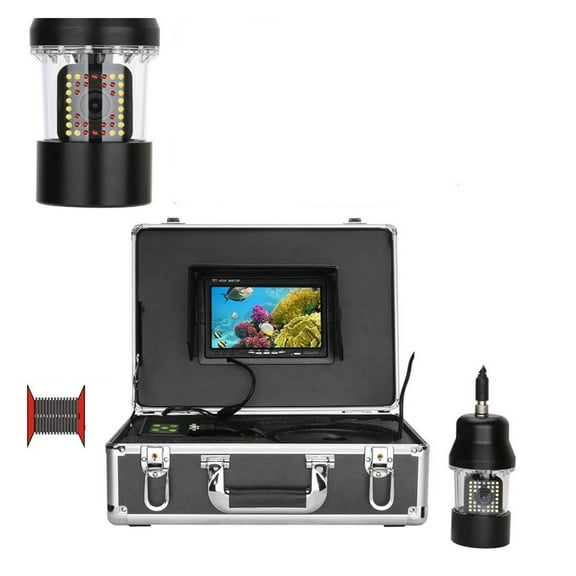 7 Inch DVR Recorder 20m/50m/100m Underwater Fishing Video Camera Fish Finder IP68 Waterproof 38 LEDs 360 Degree Rotating Camera ,Wide View Angle