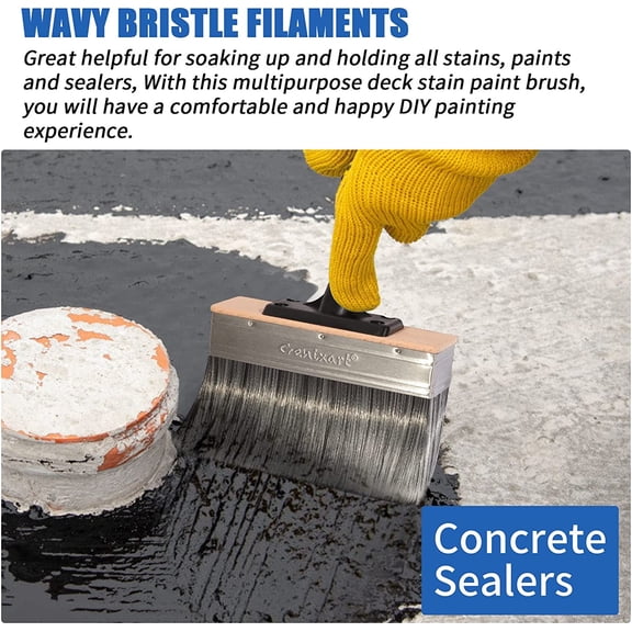 7-Inch Deck Stain Brush Applicator for Applying Paints, Sealers on Wood, Fence, Brick, Concrete Walls - Heavy-Duty Outdoor Oil Staining Brush$$Tools & Hardware Other