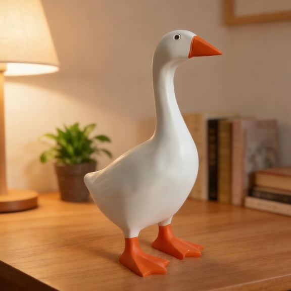 7 Inch Desk Goose Desktop Goose Statue Magnetic Goose Key Holder Funny Goose Figurine for Office Table or Home Decorations Idea