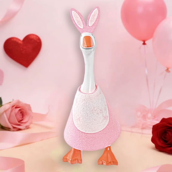7 Inch Desk Goose Outfits, Easter Desk Goose Costumes Accessories, Spring Holiday Decor for Magnetic Desktop Goose Statues Office and Home Table Light Pink