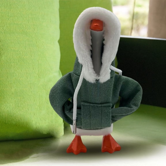 7 Inch Desk Goose Outfits,Mini Goose Outfits,Hoodies Tabletop Goose Accessory Mini Porch Goose Costume Magnetic Goose Statue Key Holder Clothes for Table Decor (Green)