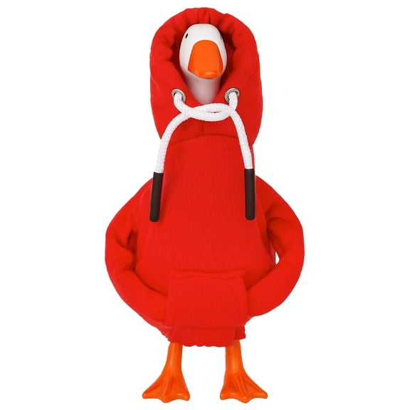 7 Inch Desk Goose Outfits,Mini Porch Goose Red Hoodies,Tabletop Goose Halloween Costume,Magnetic Goose Statue Key Holder Clothes for Table Decoration