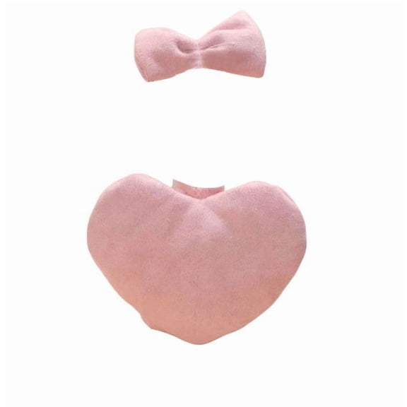 7 Inch Desk Goose Valentine Outfit, Pink Heart Costume with Hat for Desktop Statue Spring Holiday Decor