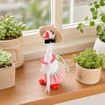 thumbnail image 1 of 7-Inch Desktop Goose Country Style Pearl Necklace Outfit Set – Mini Figurine for Office Desk, Polyester, 1 of 6