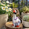 thumbnail image 1 of 7-Inch Desktop Goose Country Style Pearl Necklace Outfit Set – Mini Figurine for Office Desk, Polyester, 1 of 6