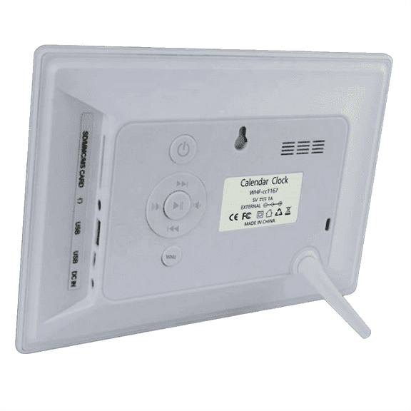 7 Inch Digital Calendar Alarm Clock Photo Frame Media Player,Large Dementia Alzheimers Clock,1 * 7 inch Digital Alarm Clock,White