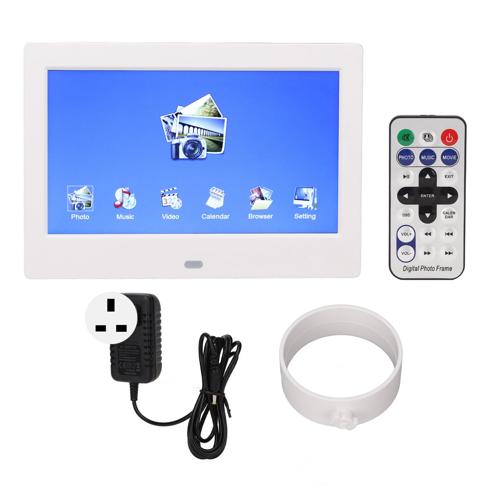 7 Inch Digital Picture Frame Multifunction Calendar Picture and Video Loop Playback Electronic