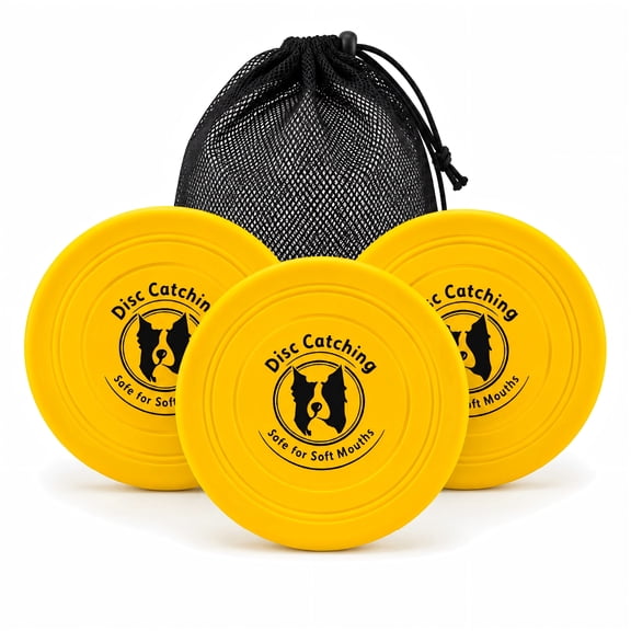 7-Inch Dog Frisbee Toy for Small & Medium Dogs, Soft Flexible TPR Flying Disc, Safe for Soft Mouths, Floating Fetch Toy, Non-Toxic Interactive Dog Toy,3pack