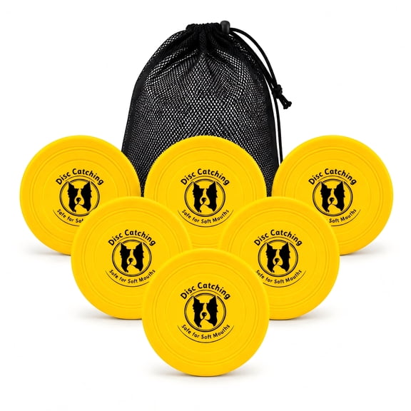 7-Inch Dog Frisbee Toy for Small & Medium Dogs, Soft Flexible TPR Flying Disc, Safe for Soft Mouths, Floating Fetch Toy, Non-Toxic Interactive Dog Toy,6pack