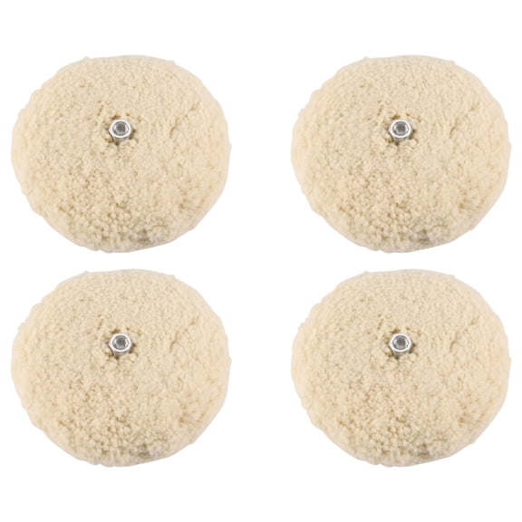 7 Inch Double Sided Wool Polishing Pad Buffing Pad with 5/8 Inch Wool (Pack of 4)