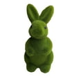 thumbnail image 1 of 7 Inch Easter Moss Flocked Bunny Figurines Garden Decor Green Artificial Moss Rabbit Figurine Spring Bunny Statue Table Decorations for Tiered Tray Holiday Wedding Party Tabletop Centerpieces, 1 of 2