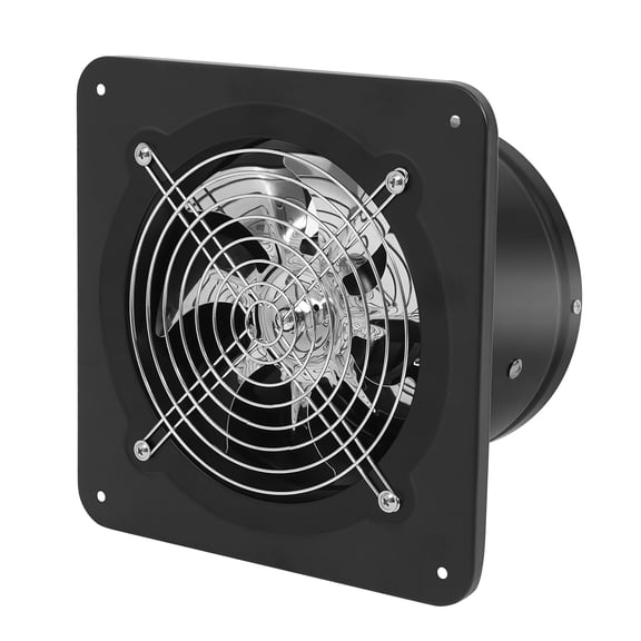 7-Inch Exhaust Fan, 9.069.065.51in Wall-Mounted Ventilator, Low-Noise Metal Extractor Fan, 50W Power, Black