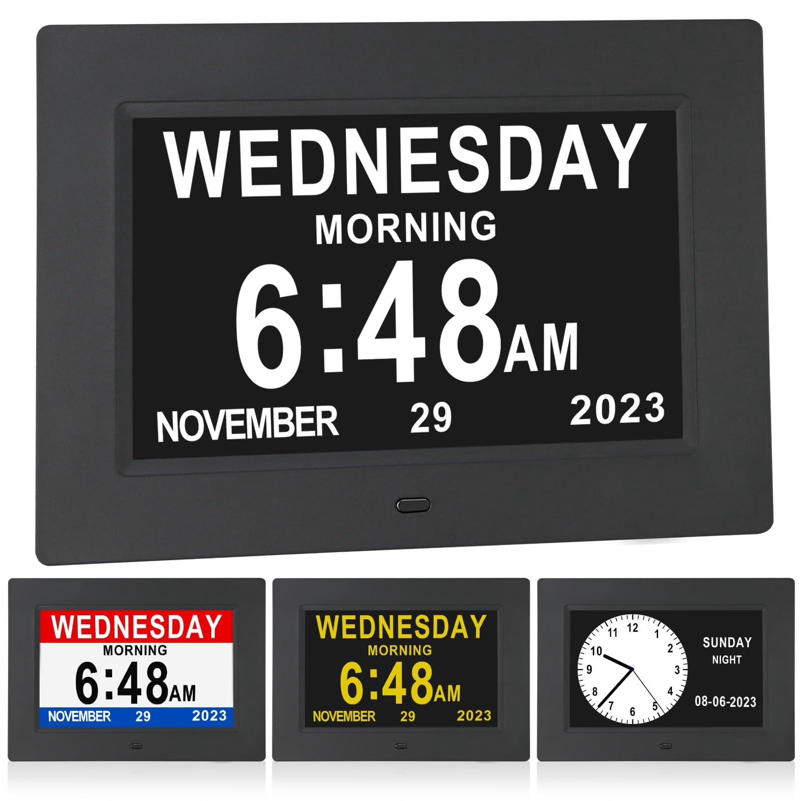 7 Inch Extra Large Day Date Time Digital Calendar Clock With Auto-dimming 12 Alarm Reminders Dementia Clocks For Senior Impaired Vision Memory Loss