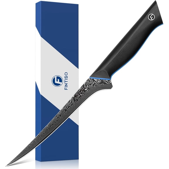 7 Inch Fillet Knife Ultra Sharp Meat Boning Knife in 67-Layer Japanese Damascus Steel Professional Fish Knives with Ergonomic G10 Handle for Slicing and Skinning