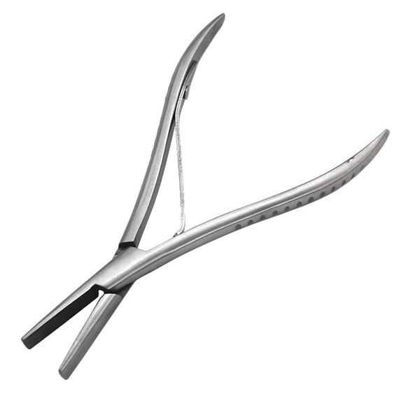 7 Inch Flat Teeth Silver Stainless Steel Clamp Hair Extension Plier with Smooth Grooves Keratin Hair Extensions Tools