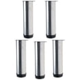 thumbnail image 1 of 7 Inch Furniture Legs Stainless Steel Feet Sofa Cabinet Shelves Leg Replacement Adjustable Height 5pcs, 1 of 7