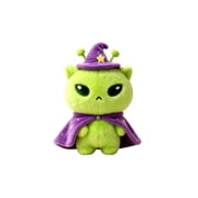 7 Inch Green Alien Cat Plush Toy, Cute Halloween Witch Stuffed Animal, Kawaii Meme Decor Gift for Kids Adults, Soft Plushie