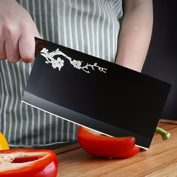 7-Inch Heavy Duty Meat Cleaver Knife with Razor Sharp Stainless Steel Blade, Ergonomic Handle for Comfortable Grip, Ideal for Effortless Meat & Bone Cutting in Kitchen and Outdoor Use