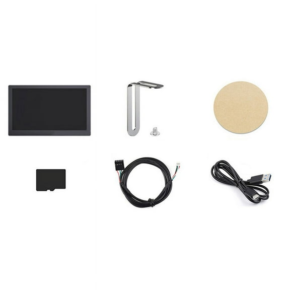 7 Inch IPS Display USB Chassis Secondary Screen RGB Atmosphere Screen 800X480 with Sound Function Black