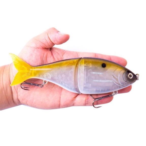 7-Inch Jointed Swimbait Glide Bait Lure, Robust Sinking S-Curve Swimming Artificial Baitfish, Sturdy Resilient Metal Hinge Trophy Hunter for Bass Pike Musky, 81g
