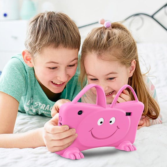 7 Inch Kids Learning Tablet with WiFi, Dual Camera, Touch Screen, Parental Control, Safe Child Tablet for Boys Girls Gift (Rose)