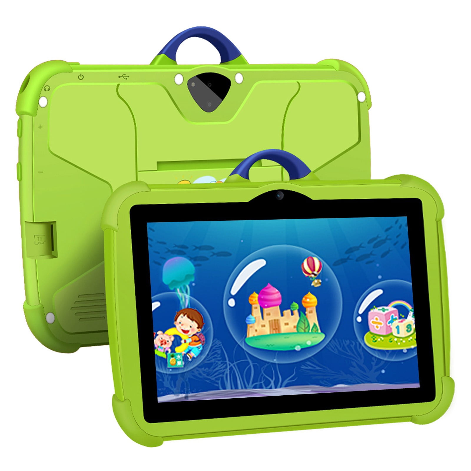 7 Inch Kids Tablet for Children, Android 7.1, WiFi Bluetooth, 1GB RAM 16GB ROM, 128GB Expand, Parental Control, Early Education Learning Gift with Protective Case