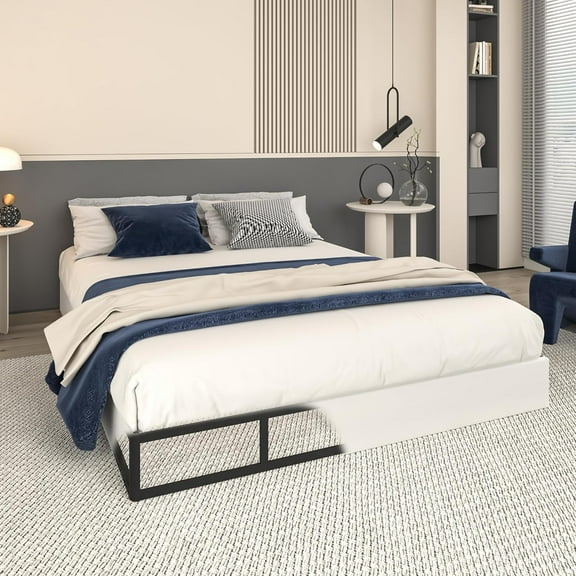 7 Inch King Box Spring Bed Base, Heavy Duty Metal King Mattress Foundation with Fabric Cover, Easy Assembly