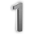 thumbnail image 1 of 7-Inch LED Backlit Address Number for House - Waterproof Outdoor Stainless Steel Sign, 6000K Bright White Light, 12V Powered, Mounting Plate Sold Separately (Brushed Nickel, Number 1), 1 of 5