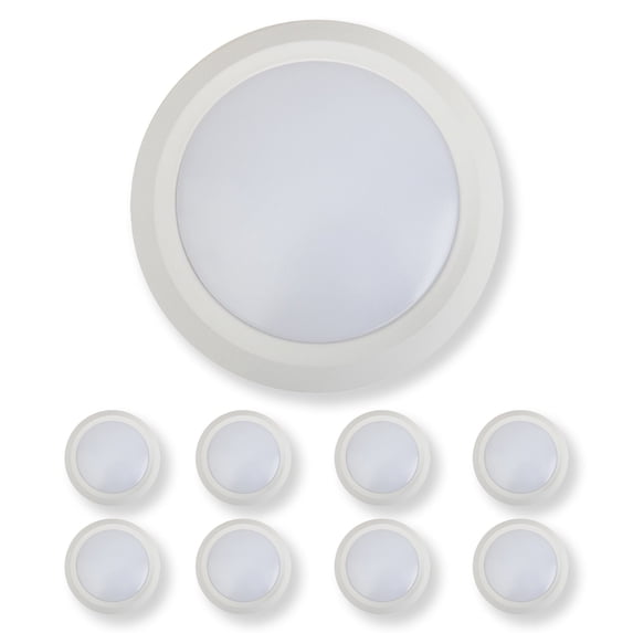 7 Inch LED Disk Light 15W - 3000K - 1080Lumens - White (4 Pack)