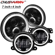 7 Inch LED Headlamp Headlights & 4 Fog Lights Combo Kit For Jeep Wrangler JL Gladiator 2018 2019 2020 2021 4Pcs
